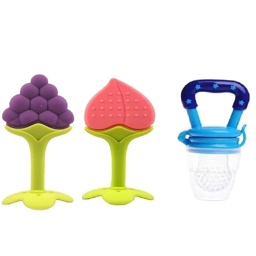 penio soft Baby Fruit Nibbler and Neem Wood Teether Set