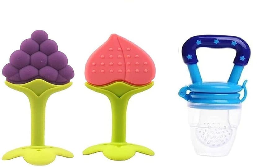 penio soft Baby Fruit Nibbler and Neem Wood Teether Set view 2