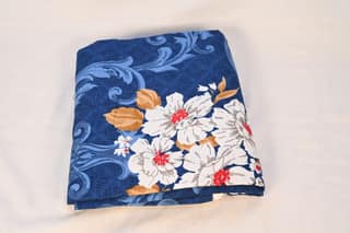 Blue Floral Cotton Fabric by the Yard