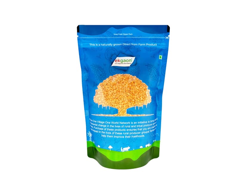 Ekgaon Unpolished Desi Masoor Dal - Dhuli (Washed & Split Red Gram) (500g)
