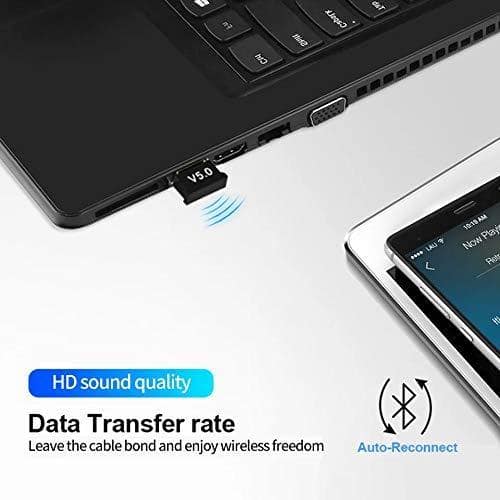 USB Bluetooth Adapter, Dongle Receiver V5.0, for PC, Supports Windows 11/10/8.1/7 for Desktop, Laptop, Mouse, Keyboard, Printers, Headsets, Speakers, PS4/ Xbox Controllers view 2