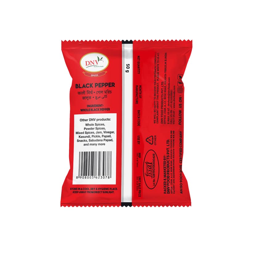 DNV Foods Black Pepper, 50 gm view 2