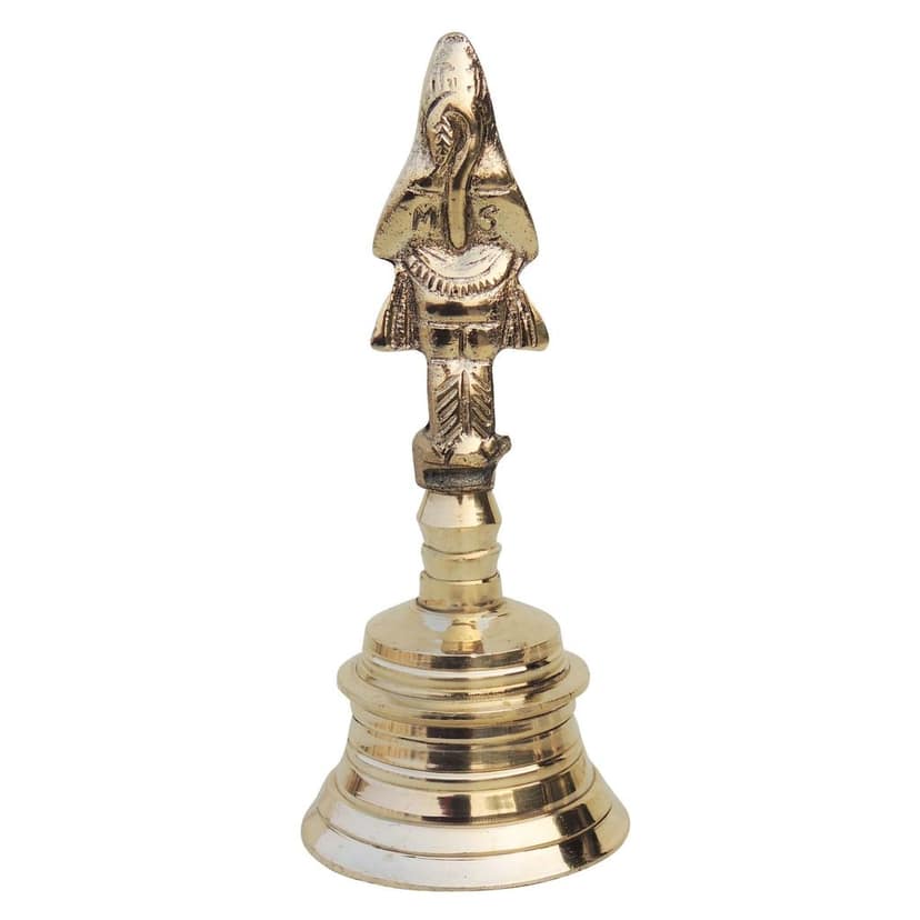 Brass Pooja Hand Bell, Hanuman Ghanti, Height : 6.3 Inch (FMAS677 G) view 3