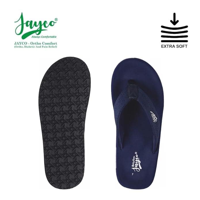 Jayco Cushioned comfort slippers for men | oversize look | slip-resistant | Soft insole | pain relief | Rubber outsole | stylish design | indoor and outdoor flip flop view 4