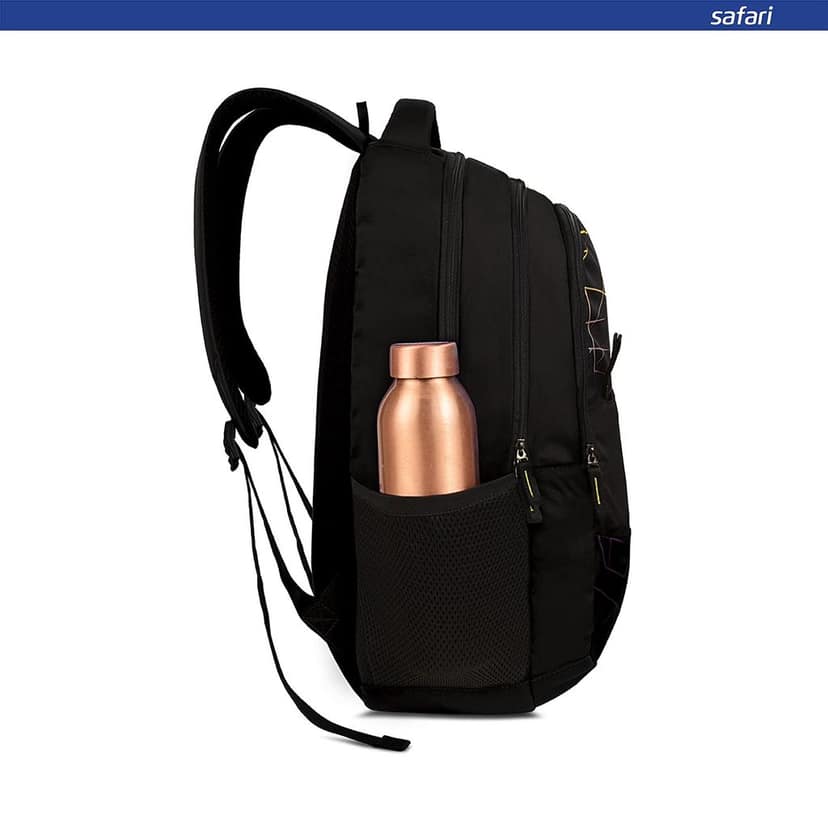 Hitech Large Size 35 Ltrs Water Resistant Standard 4 Compartment Backpack - Black view 3