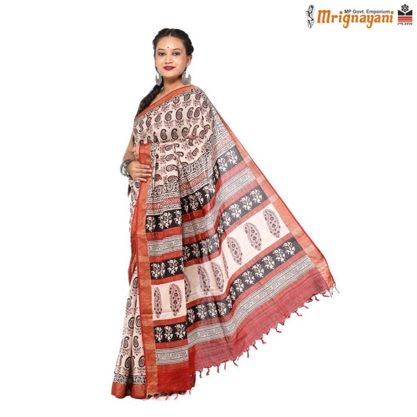 HANDLOOM MAHESHWARI SAREE WITH BLOUSE (SKU - 1SM103250622, SAREE - 1193) view 3
