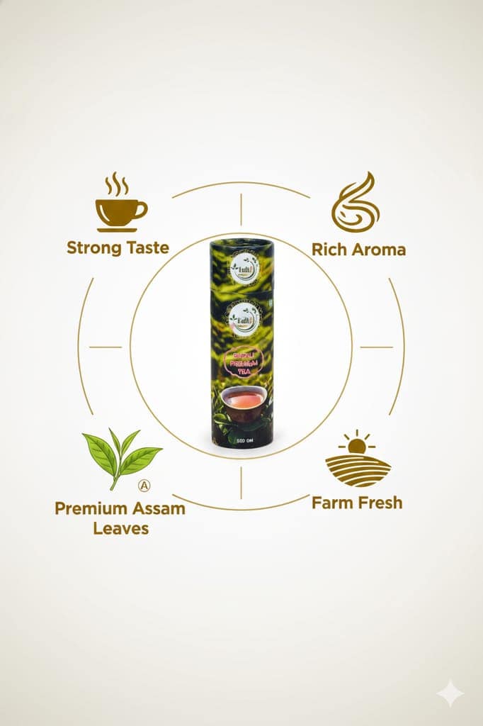 SUDHJI Premium Tea, Blended with 5 unique types of leaves from Upper Assam and enriched with Orthodox Tea leaves- 500g view 5