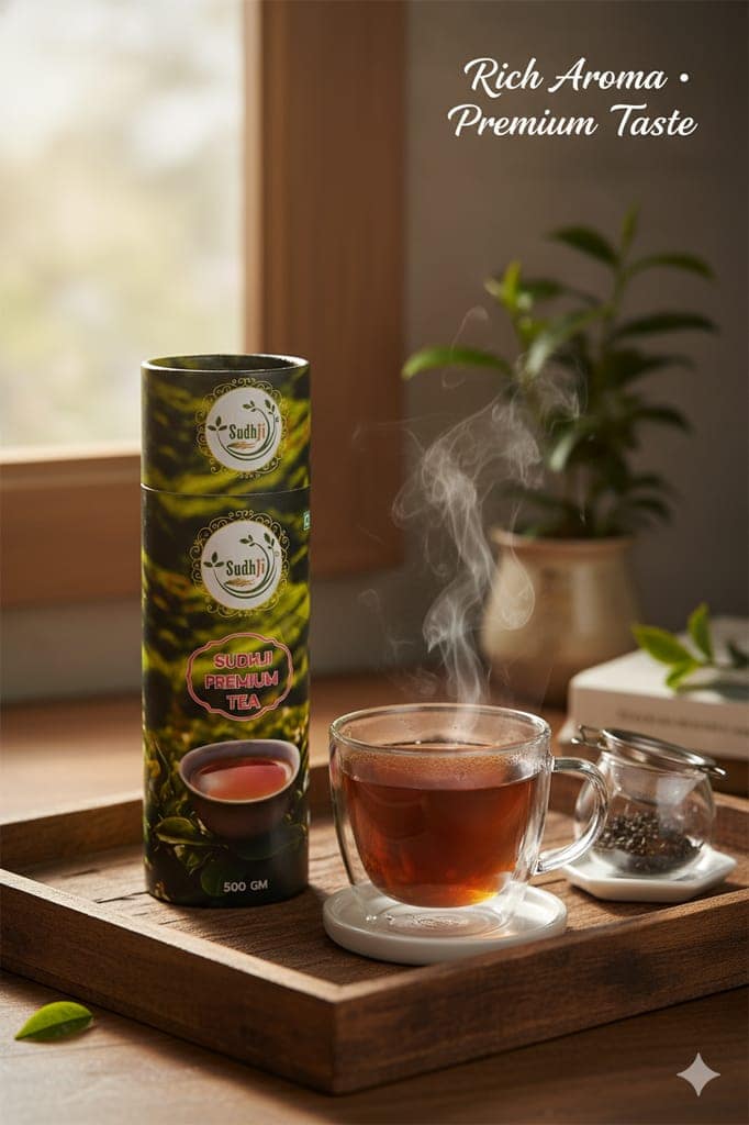 SUDHJI Premium Tea, Blended with 5 unique types of leaves from Upper Assam and enriched with Orthodox Tea leaves- 500g view 6