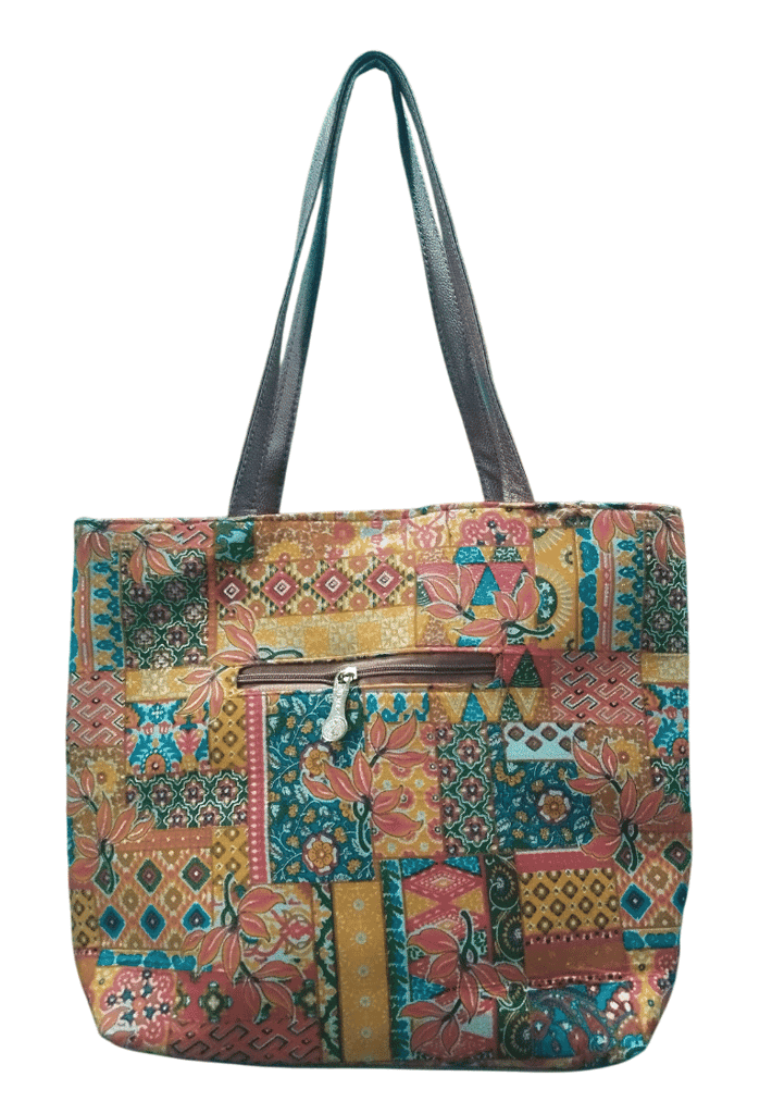 Handmade Patchwork Tote Bag with Detachable Coin Purse view 2
