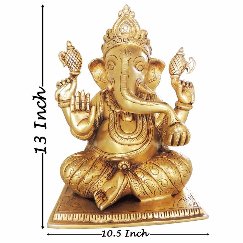 Brass Showpiece Ganesh Ji God Idol Statue (BSMAS1588 F) view 2