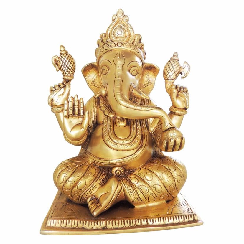 Brass Showpiece Ganesh Ji God Idol Statue (BSMAS1588 F) view 3