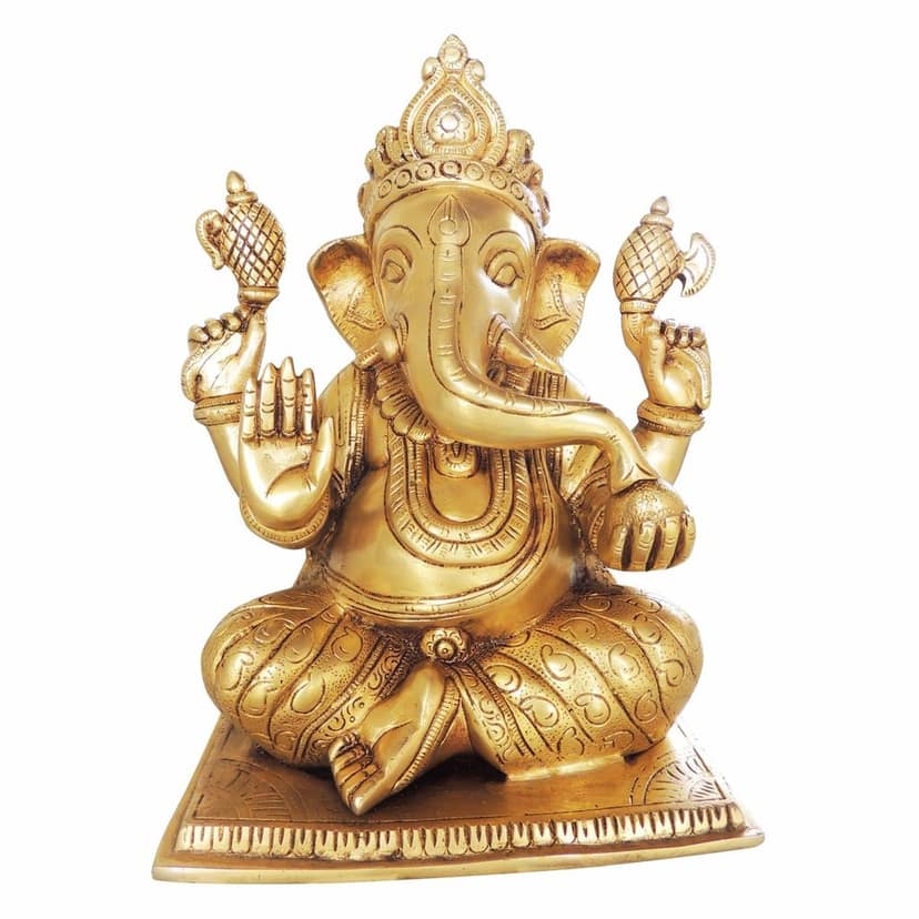 Brass Showpiece Ganesh Ji God Idol Statue (BSMAS1588 F) view 4