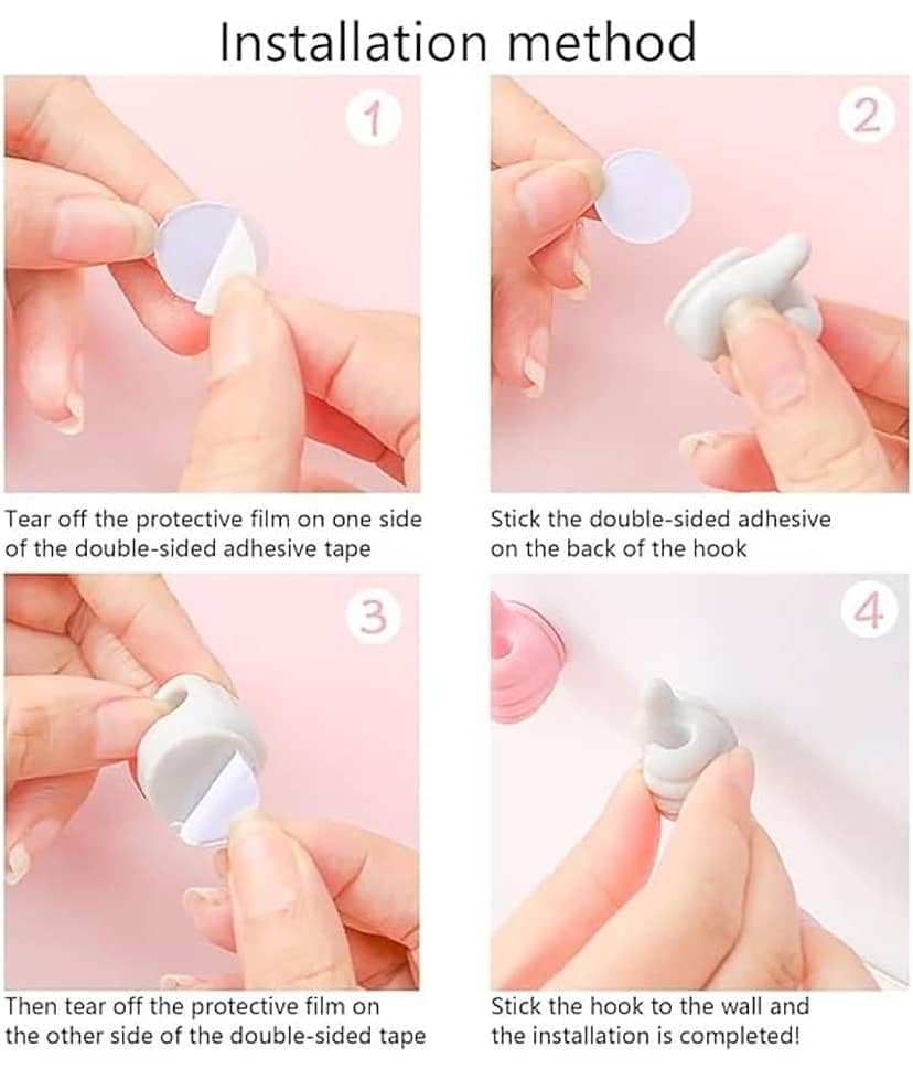 Multi Deal Creative Silicone Thumb Wall Hook - Multifunction Adhesive Cable Clip, Key Hook for Wall (10pcs) view 2