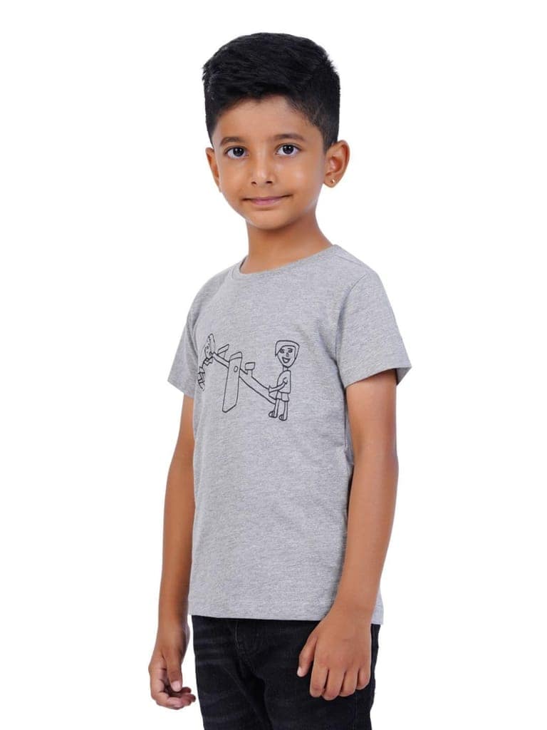 AIR GARB Boys Round Neck Printed Cotton T-shirt for 2-3 Years - Pack of 2 (K23-TGR-SG) Multicolour view 3