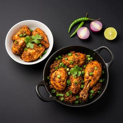 Chicken Hara Pyaz Masala
