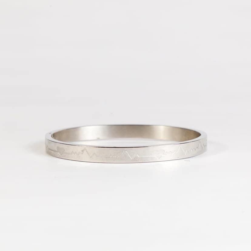 Heartbeat Stainless Steel Bracelet view 2