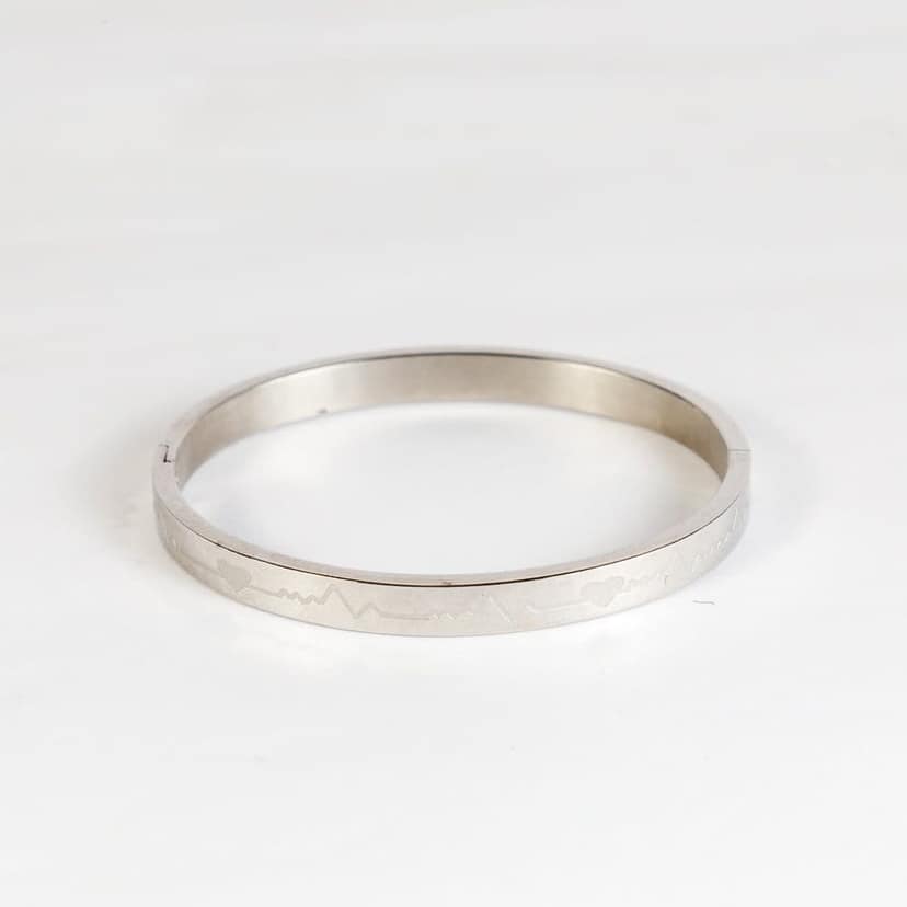 Heartbeat Stainless Steel Bracelet view 3