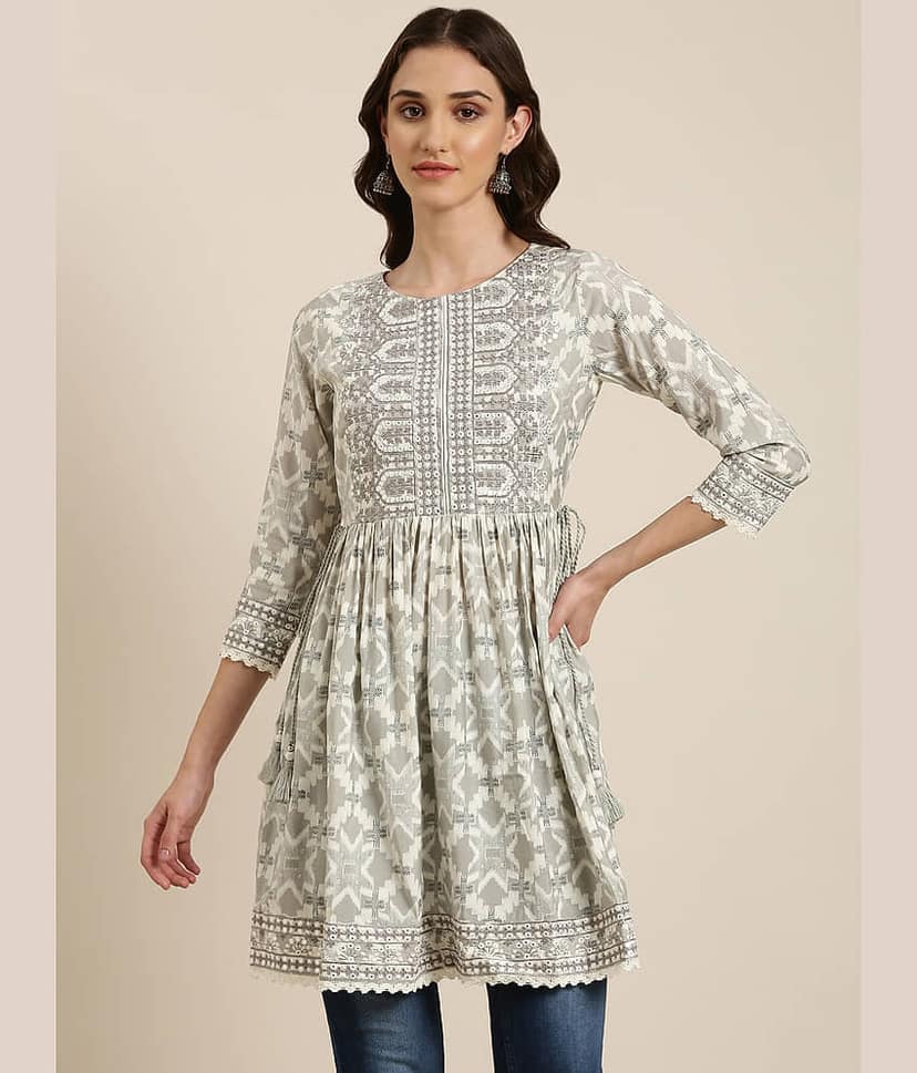 Cotton Blend Short Kurti For Women (Pack of 1) view 2
