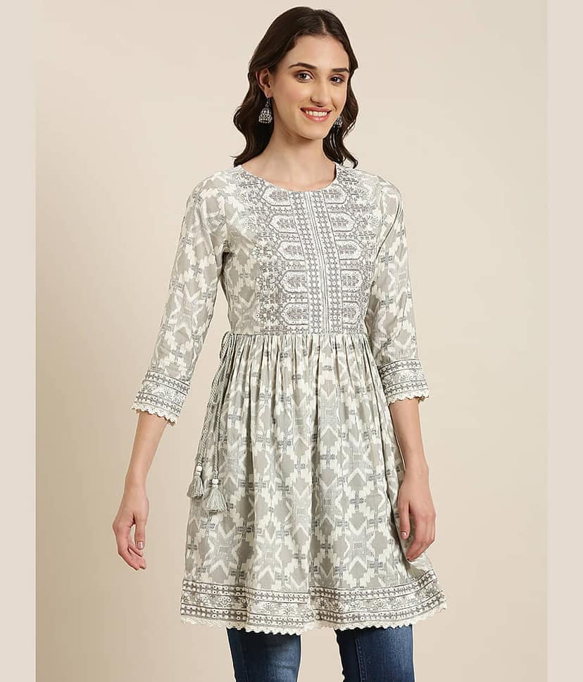 Cotton Blend Short Kurti For Women (Pack of 1) view 5