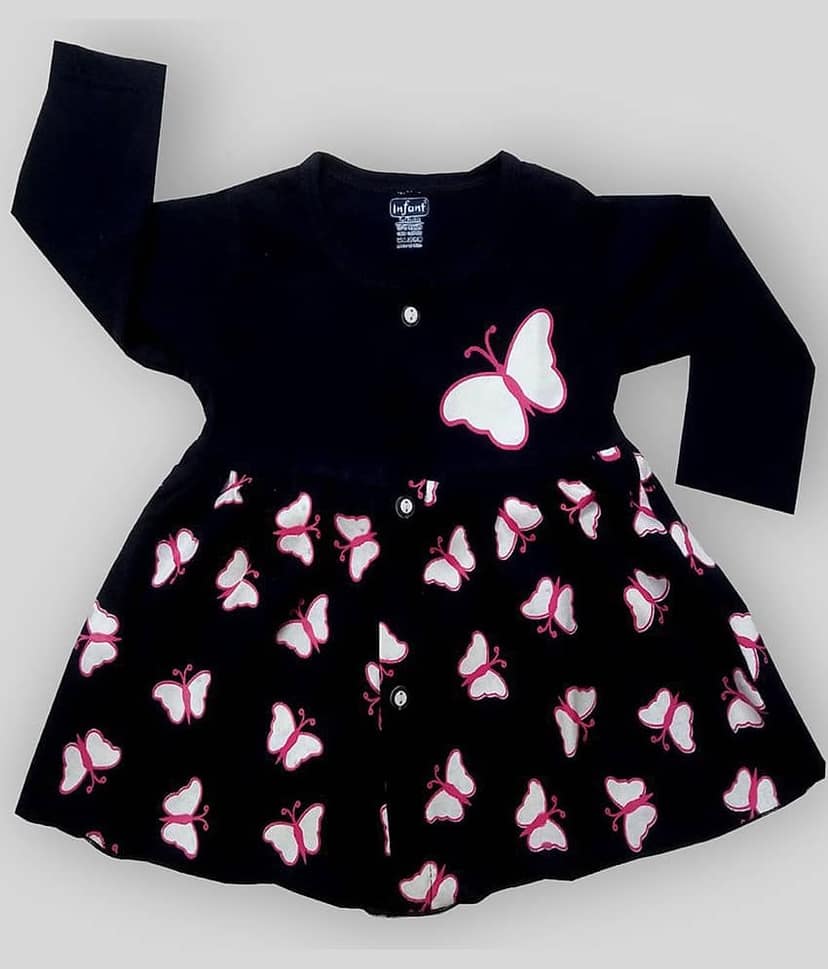 INFANT Pack of 2 Baby Girls 100% Cotton Frocks ( Navy ) view 2
