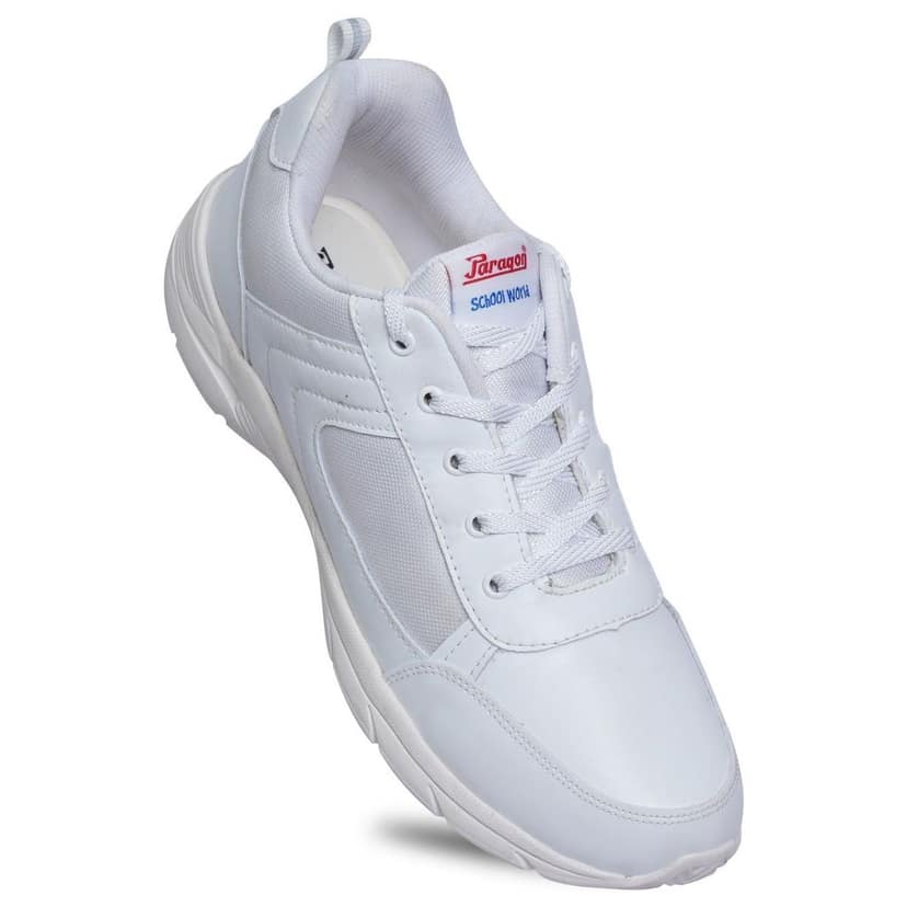 Paragon Ultra Comfortable, Lightweight and Durable Boy's White School Shoes for Everyday Use |Uniform Shoes with Lace-Up Closure and Breathable Outer Fabric view 4