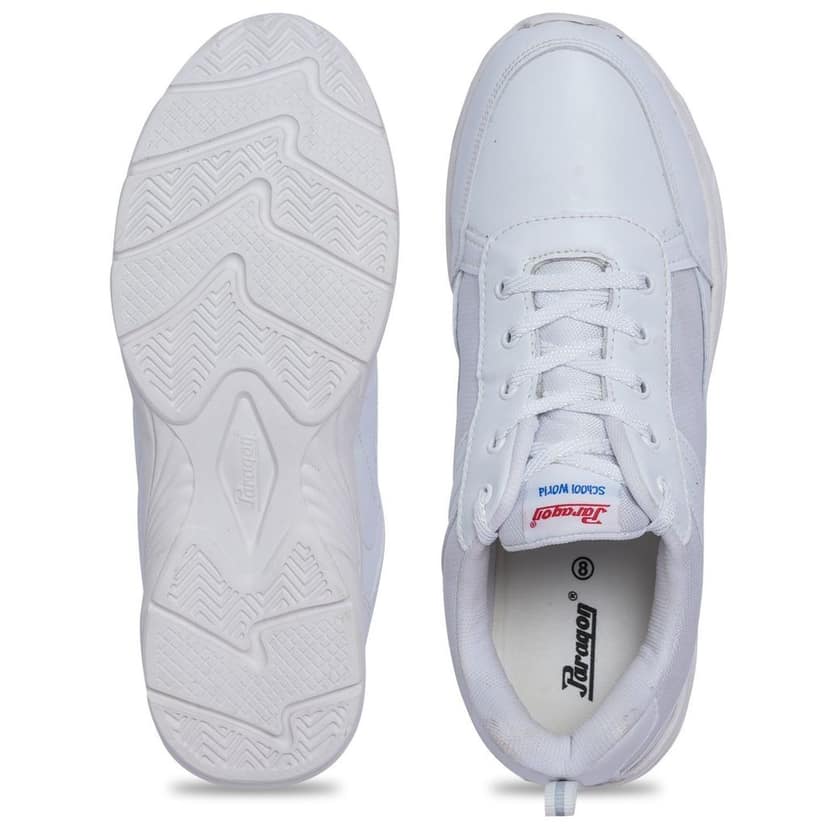 Paragon Ultra Comfortable, Lightweight and Durable Boy's White School Shoes for Everyday Use |Uniform Shoes with Lace-Up Closure and Breathable Outer Fabric view 5