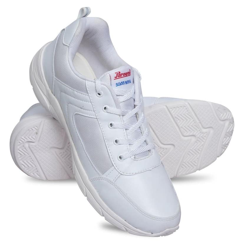 Paragon Ultra Comfortable, Lightweight and Durable Boy's White School Shoes for Everyday Use |Uniform Shoes with Lace-Up Closure and Breathable Outer Fabric view 6