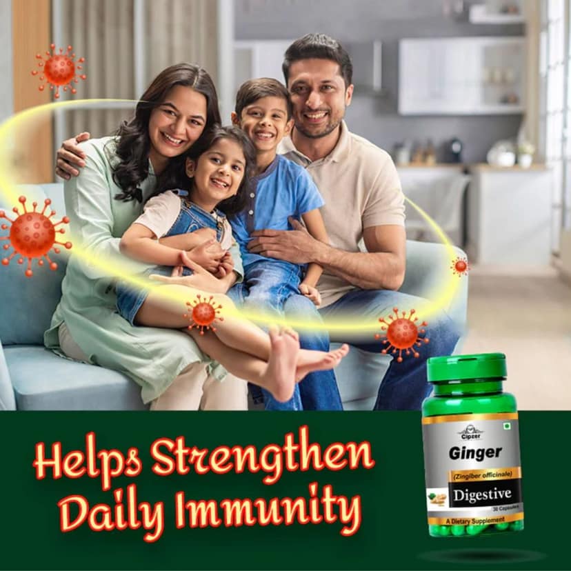 Cipzer Ginger (30 Capsules): Natural Digestive & Immune Support - For Optimal Wellness view 2