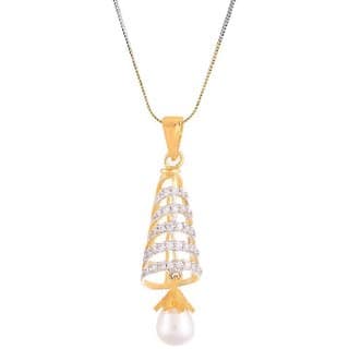 Hetprit Shimmering Brass Gold Plated Pendent Set For Woman view 2