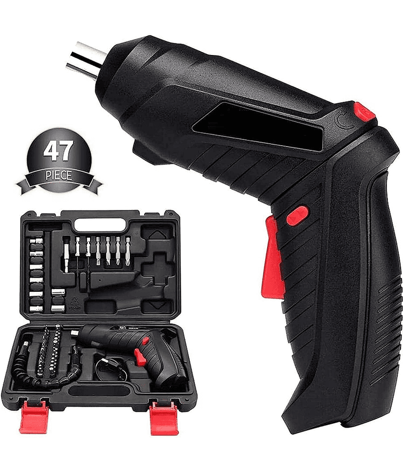 Cordless Electric Screwdriver Drill with Built-in LED Rechargeable Wireless Drill Machine Kit Power Drill Screw Tool, Accessories (47 IN 1 Cordless Electric Screwdriver set)