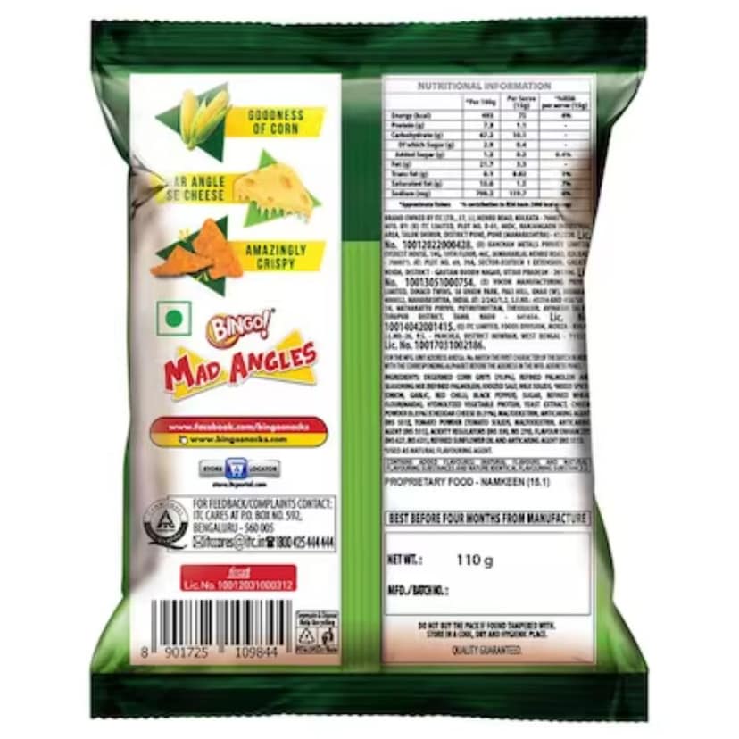 Bingo! Mad Angles - Cheese Nachos 110 Gms view 3