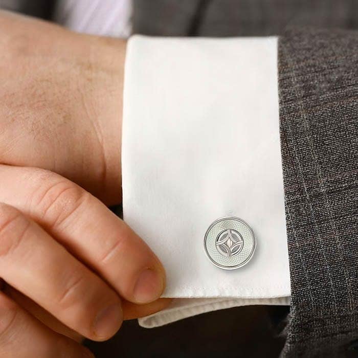 Silver Moonlit Pearl (MOP) Limited Edition Cufflinks view 2