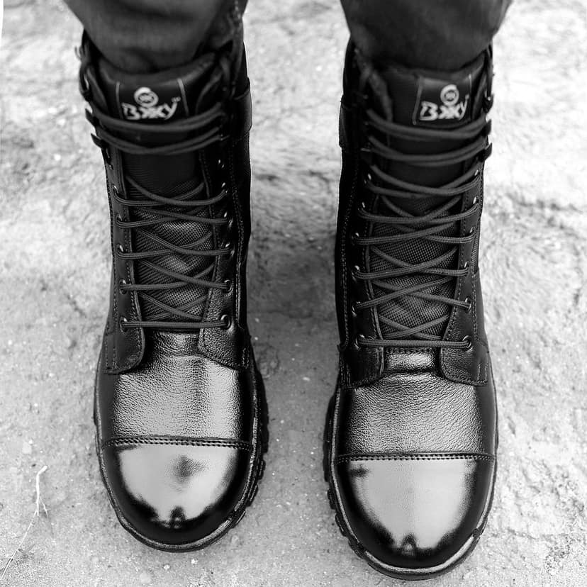 BXXY Pure Leather Biker Boots for Men view 4