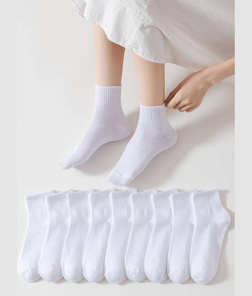 Bolax Pack of 4 Men's Cotton Blend Ankle Length Socks ( White )