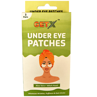 GETX Under Eye Patches | 3 Pairs | For Dark Circles, Puffiness & Wrinkles | Aloe Vera + Witch Hazel | Hydrating & Cooling Eye Masks for Men & Women | Brightens & Refreshes Tired Eyes