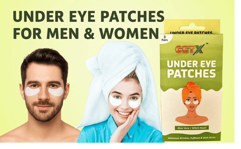 GETX Under Eye Patches | 3 Pairs | For Dark Circles, Puffiness & Wrinkles | Aloe Vera + Witch Hazel | Hydrating & Cooling Eye Masks for Men & Women | Brightens & Refreshes Tired Eyes view 7