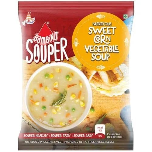 Bambino Sweet Corn Vegetable Soup, 50 gm Pouch