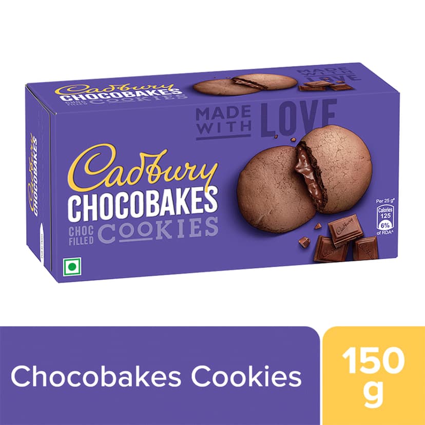 Cadbury Chocobakes ChocFilled Cookies, 150 g view 2