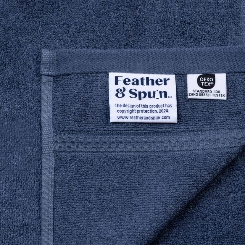 Feather & Spun Bamboo Cotton Face Towel(Pack of 4) | Lavender Fragrance | Oeko-TEX® Standard 100 | Anti Microbial | Fade Resistant | Double Needle Stitch | 600 GSM - 33 cms x 33 cms view 3