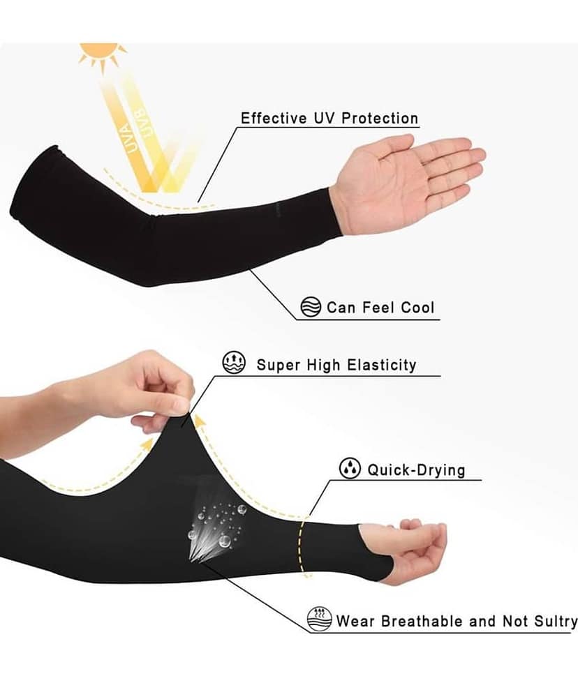 Auto Hub Black Solid Riding Sleeves ( Set of 2 ) view 2