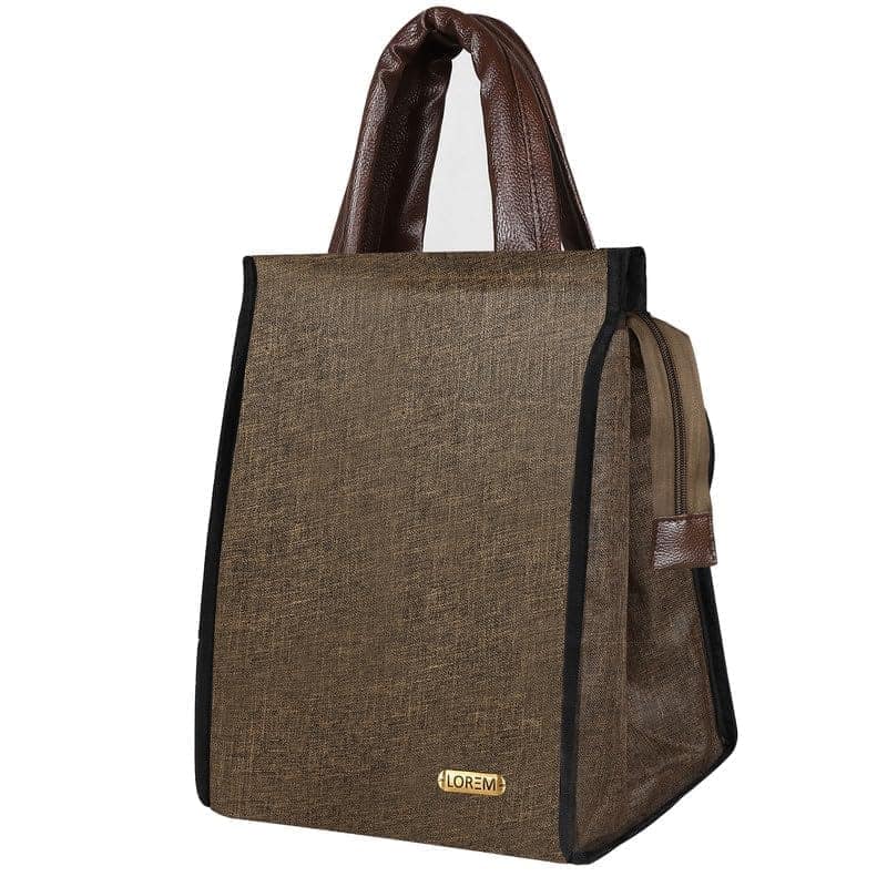 LOREM Linen Bliss: Textured Insulated Tiffin Bag/Lunch Bag