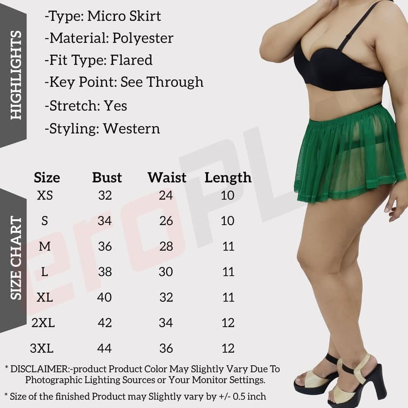 Girls and Women Casual, Beach, Swim, Honeymoon and Club Wear Transparent Green See Through Micro Skirt view 5