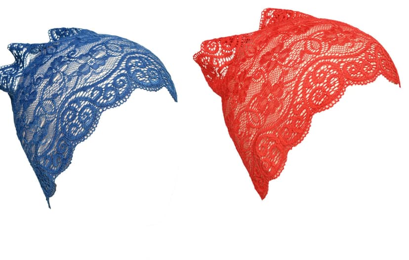 Girls and Womens Hijab Cap Hijab Headband, Under Hijab Scarf Blue and Red Naqab Head Scarf (2 pcs) view 2