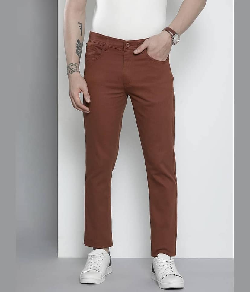 The Indian Garage Co. Slim Flat Men's Chinos - Light Blue ( Pack of 1 )