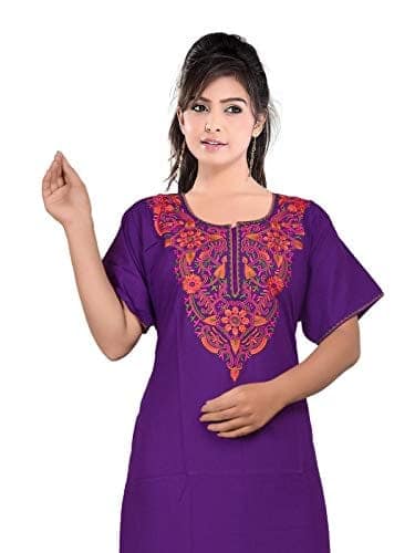 VALENCIA SLEEPWEAR Plain Patty Embroidery Gown Maxi Nightwear Nighty Lizzy Bizzy Soft Fabric view 10