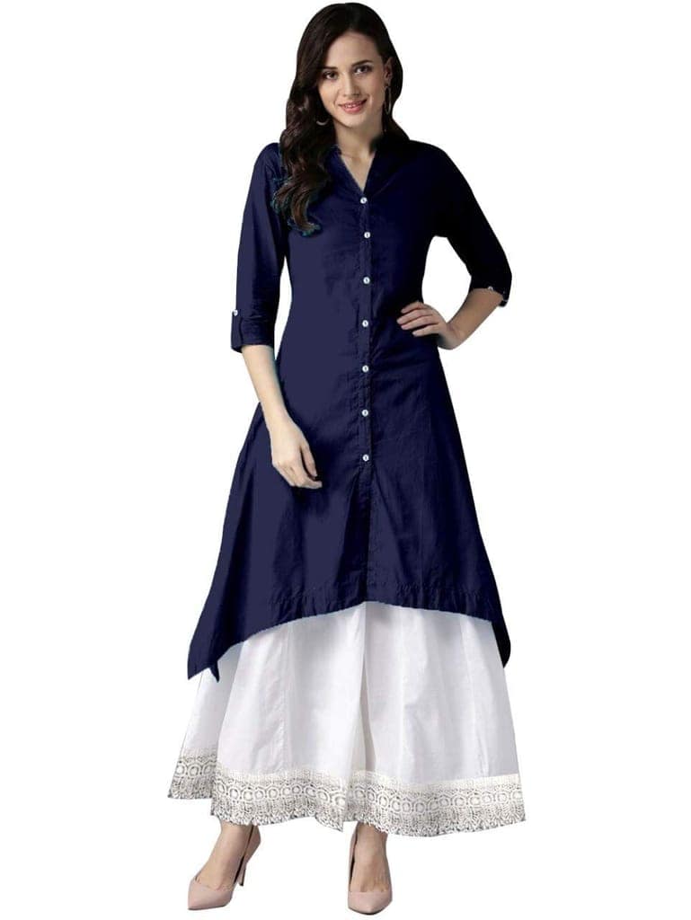 Buy & Try Women's Rayon Kurti Set | Rayon Kurit Palazzo Set | Kurti with Palazzo | Triangle Kurtis. view 10