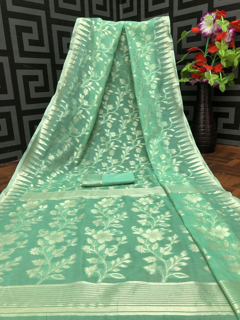 Jamdani Spun Cotton Saree view 3