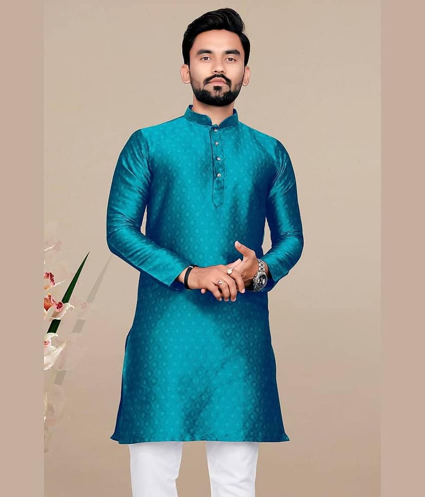 YUG ART Yellow Silk Men's Regular Kurta ( Pack of 1 )