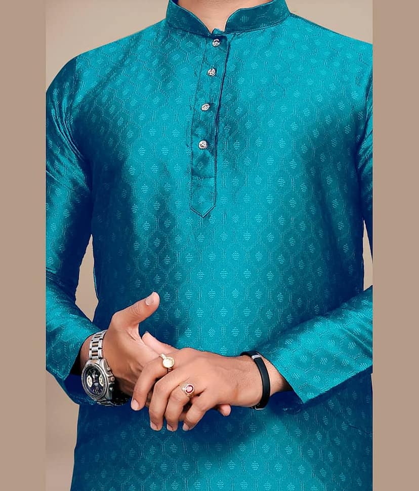 YUG ART Yellow Silk Men's Regular Kurta ( Pack of 1 ) view 2