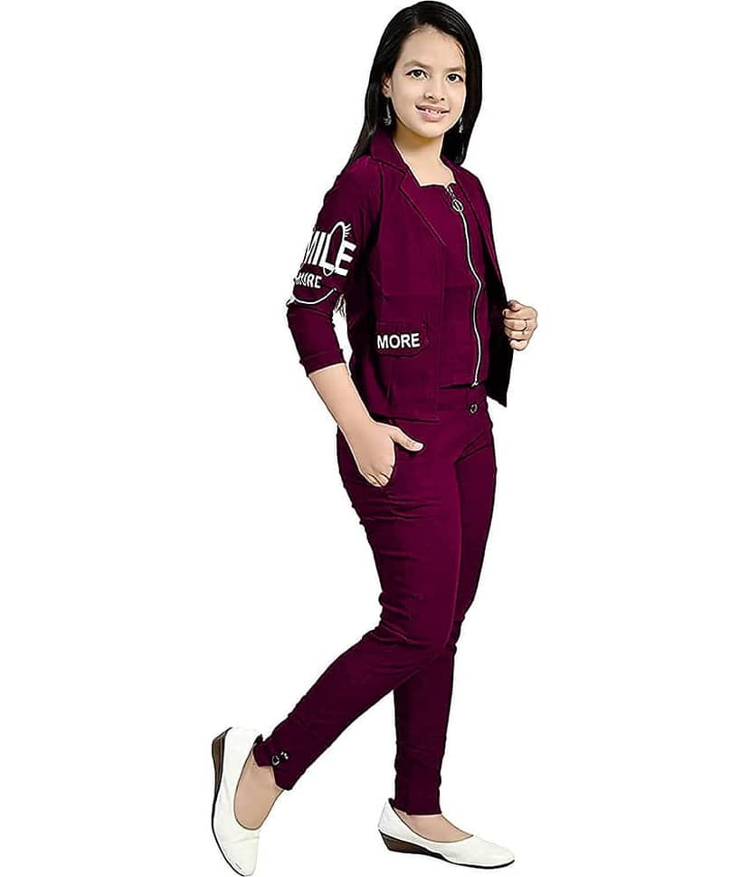 9stiches Pack of 1 Baby Girls Polyester T-shirt & Capris ( Purple )